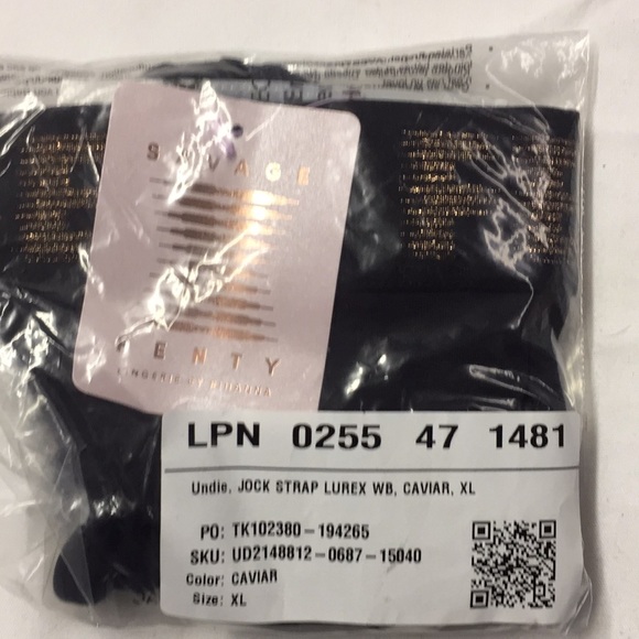 Savage Fenty Men's X Jock Strap in Black Caviar Size XL NWT - Picture 2 of 2